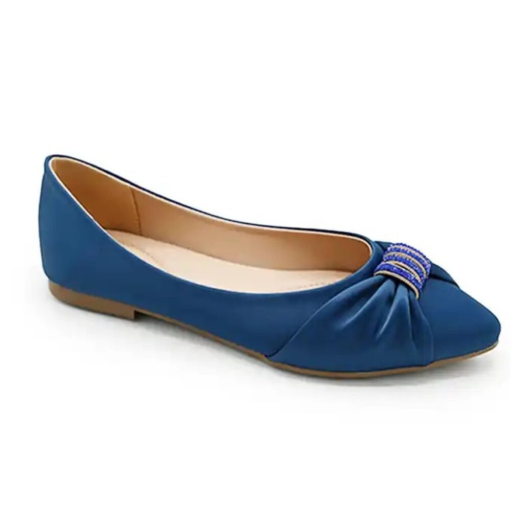 Women Blue Ballerina Flats | Elegant Pointed Toe | Stylish & Comfortable